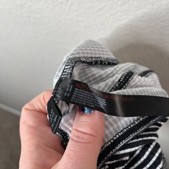 Out from Under Urban Outfitters Black & White Striped Short-Sleeve bodysuit XS - Picture 6 of 9